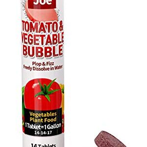 Dr. Joe Tomato & Vegetable Bubble Plant Food - Water Soluble Fertilizer (14 Fizzing Tablets, Makes 14 Gallons, 14-14-17)