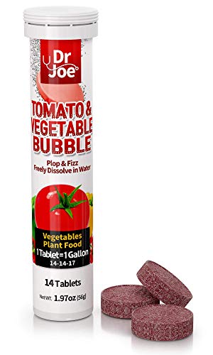 Dr. Joe Tomato & Vegetable Bubble Plant Food - Water Soluble Fertilizer (14 Fizzing Tablets, Makes 14 Gallons, 14-14-17)