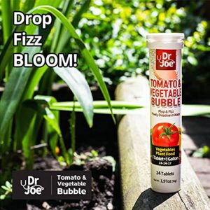 Dr. Joe Tomato & Vegetable Bubble Plant Food - Water Soluble Fertilizer (14 Fizzing Tablets, Makes 14 Gallons, 14-14-17)