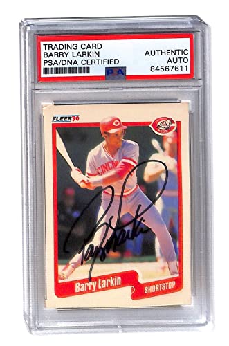 Barry Larkin Signed 1990 Fleer #423 Autographed Reds PSA/DNA