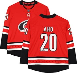 sebastian aho carolina hurricanes autographed red fanatics breakaway jersey – autographed nhl jerseys