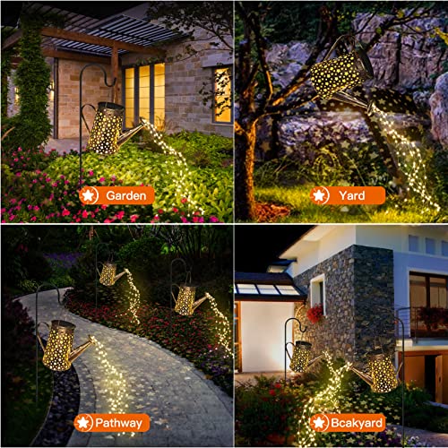 Solar Lights Outdoor Garden Decor,LUKATU Solar Watering Can with 90 LED Lights Waterproof Large Metal Hanging Lantern Outside Garden Decorations for Yard Porch Patio Pathway Gardening Gift