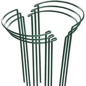 higift 6 pack plant support plant stakes, metal garden peony support cages, outdoor plant support ring cage,large plant support stakes for tomato,rose,flowers vine,indoor plants (10″ w x 15.8″ h)