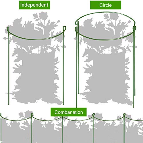 HiGift 6 Pack Plant Support Plant Stakes, Metal Garden Peony Support Cages, Outdoor Plant Support Ring Cage,Large Plant Support Stakes for Tomato,Rose,Flowers Vine,Indoor Plants (10" W x 15.8" H)