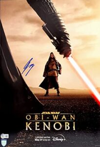 ewan mcgregor signed star wars”obi wan kenobi” 13×19 poster bas & official pix