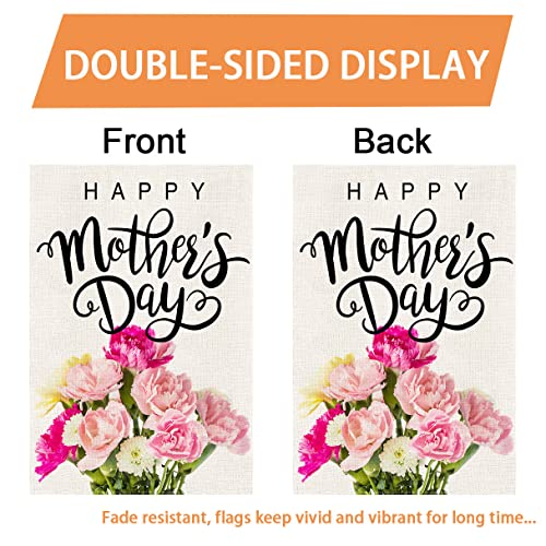 QWETRY Burlap Seasonal Garden Flags Set of 12 Double Sided 12x18 Inch Yard Flags, Welcome Summer Spring Mother’s Day Flags for Outside, Small July 4th Holidays Flag for Outdoor Décor Decorations