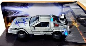 christopher lloyd signed”back to the future 2″ 1:24 delorean bas # wk69104