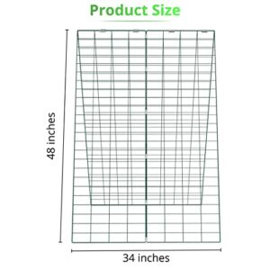 Revelrie 34”WX48”H Frame Trellis for Cucumbers - Foldable Cucumber Trellis for Raised Bed & In-Ground - Steel Climbing Plants Support for Vines, Vegetables - 328 Feet Twist Ties