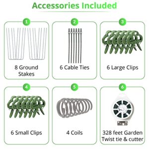 Revelrie 34”WX48”H Frame Trellis for Cucumbers - Foldable Cucumber Trellis for Raised Bed & In-Ground - Steel Climbing Plants Support for Vines, Vegetables - 328 Feet Twist Ties