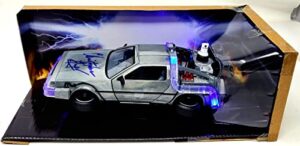 christopher lloyd signed”back to the future 2″ 1:24 delorean bas # wk69102