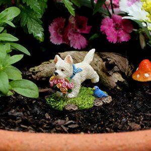 PRETMANNS Fairy Garden Accessories – Fairy Garden Fairies - Fairy Garden Kit, with Garden Fairies – Cute Garden Fairy Miniatures & Fairy Tree Swing with Puppy – 4 Piece Fairy Set