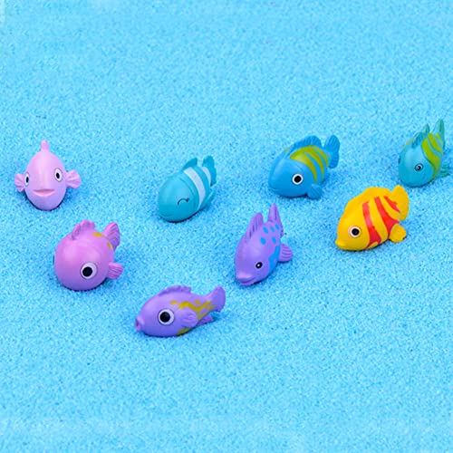 20 Pcs Mini Sea Fish Easter Cupcake Toppers, Fairy Garden Fish Miniature Figurines Moss Landscape DIY Terrarium Crafts Ornament Accessories Outdoor Decor