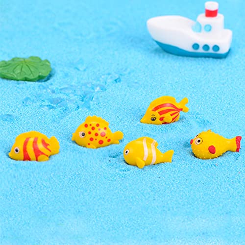 20 Pcs Mini Sea Fish Easter Cupcake Toppers, Fairy Garden Fish Miniature Figurines Moss Landscape DIY Terrarium Crafts Ornament Accessories Outdoor Decor