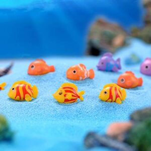 20 Pcs Mini Sea Fish Easter Cupcake Toppers, Fairy Garden Fish Miniature Figurines Moss Landscape DIY Terrarium Crafts Ornament Accessories Outdoor Decor