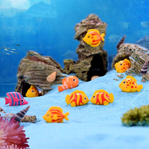 20 Pcs Mini Sea Fish Easter Cupcake Toppers, Fairy Garden Fish Miniature Figurines Moss Landscape DIY Terrarium Crafts Ornament Accessories Outdoor Decor