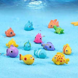 20 Pcs Mini Sea Fish Easter Cupcake Toppers, Fairy Garden Fish Miniature Figurines Moss Landscape DIY Terrarium Crafts Ornament Accessories Outdoor Decor