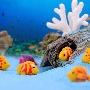 20 Pcs Mini Sea Fish Easter Cupcake Toppers, Fairy Garden Fish Miniature Figurines Moss Landscape DIY Terrarium Crafts Ornament Accessories Outdoor Decor