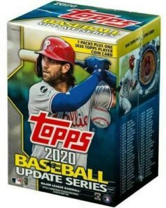 2020 topps update mlb baseball blaster box (7 pks/bx, one exclusive coin card/bx)