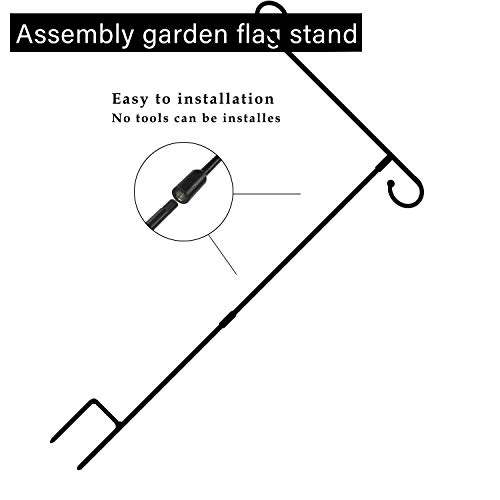 Garden Flag Pole Stand Durable Garden Flag Holder18 X35.5 Yard Banner Pole Stands for Outdoor Display Decorative Flags 12.5"X18" Stake Holder Easy to Assemble