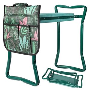 asgens garden kneeler and seat stool with large tool pocket and soft kneeling pad heavy duty garden foldable bench for gardening lovers