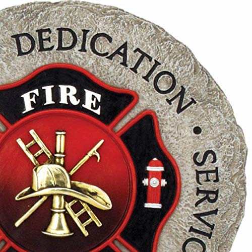 Spoontiques Firefighter Stepping Stone - Garden Décor - Decorative Stone for Patio Home Lawn and Yard