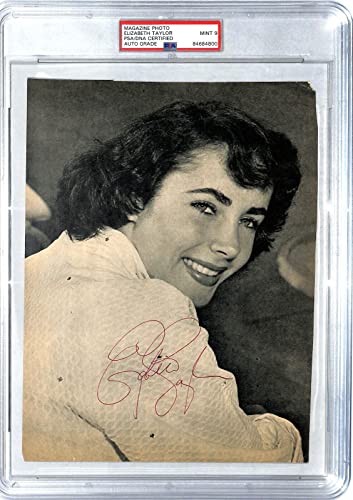 ELIZABETH TAYLOR Signed Autograph Magazine Photo Graded PSA/DNA 9 SLABBED & JSA