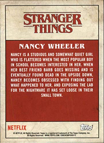 2019 Topps Stranger Things Welcome to the Upside Down Character Cards #11 Nancy Wheeler Official Netflix Television Series Collectible Trading Card