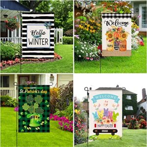 Garden Flag Set of 10 Double Sided 12 x 18 Inch Yard Flag Halloween Small Garden Flags for Outside Christmas Welcome Seasonal Fall Garden Flags Decor for Outdoor Holiday Decorations