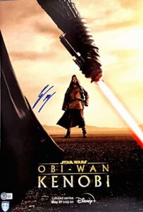 ewan mcgregor signed star wars”obi wan kenobi” 13×19 poster bas & official pix