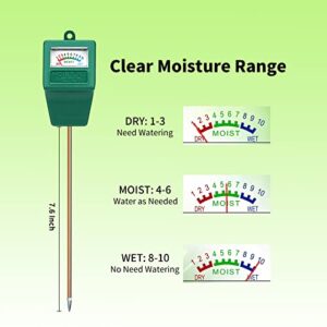 IUSEIT Soil Moisture Meter,Soil Hygrometer for Plants, Soil Water Gauge Meter Indoor Outdoor, Soil Moisture Sensor for Garden, Lawn, Farm Plants Care(Green)