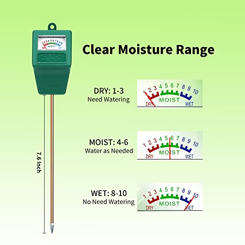 IUSEIT Soil Moisture Meter,Soil Hygrometer for Plants, Soil Water Gauge Meter Indoor Outdoor, Soil Moisture Sensor for Garden, Lawn, Farm Plants Care(Green)