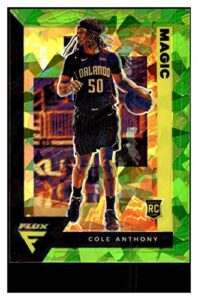 cole anthony rc 2020-21 panini flux cracked ice green #210 rookie rc rookie magic nm+-mt+ nba basketball fanatics factory set