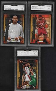 2003 lebron james 3 card rookie lot upper deck graded gma gem mint 10 all time scoring leader goat