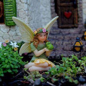 PRETMANNS Fairy Garden House Kit – Fairy Garden Accessories – Fairy Houses for Gardens Outdoor - Fairy House Kit with Fairies for Fairy Garden – Fairy House 7" High - Fairy Garden Kit 4 Pieces