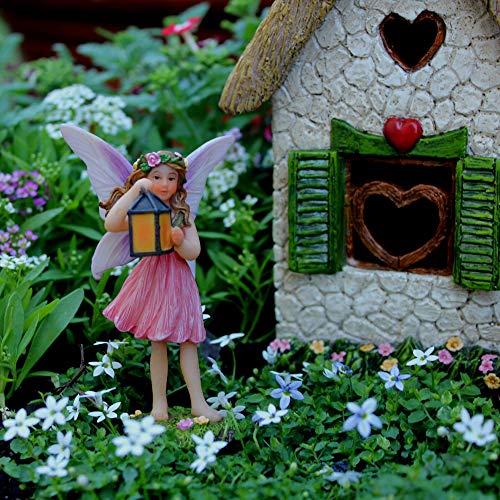 PRETMANNS Fairy Garden House Kit – Fairy Garden Accessories – Fairy Houses for Gardens Outdoor - Fairy House Kit with Fairies for Fairy Garden – Fairy House 7" High - Fairy Garden Kit 4 Pieces