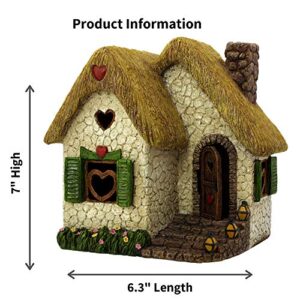 PRETMANNS Fairy Garden House Kit – Fairy Garden Accessories – Fairy Houses for Gardens Outdoor - Fairy House Kit with Fairies for Fairy Garden – Fairy House 7" High - Fairy Garden Kit 4 Pieces