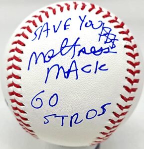 jim”mattress mack” mcingvale signed 2022 astros world series baseball psa/dna