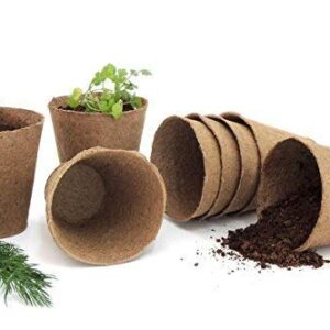 Daniel's Plants 3” Peat Pots | Plant Pots for Seedlings & Seed Starter Nursery Pots | Organic Biodegradable Plant Pots | Eco Friendly | Bonus 10 Wooden Plant Garden Labels | Bulk 60 Pack | 3 Inch