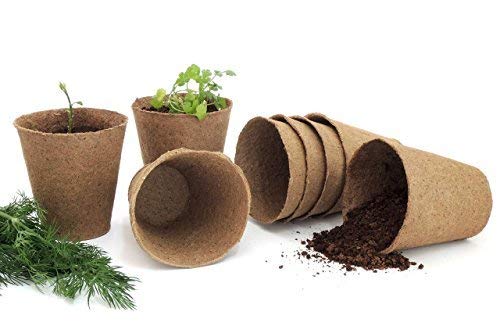Daniel's Plants 3” Peat Pots | Plant Pots for Seedlings & Seed Starter Nursery Pots | Organic Biodegradable Plant Pots | Eco Friendly | Bonus 10 Wooden Plant Garden Labels | Bulk 60 Pack | 3 Inch
