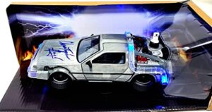 christopher lloyd signed”back to the future 2″ 1:24 delorean bas # wk69106