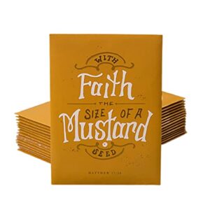 bentley seeds with faith pre filled giant curled india seed packets – 25 individual mustard seed packs – ideal for party favors – non-gmo – eco-friendly spring to fall gift – outdoor garden seeds