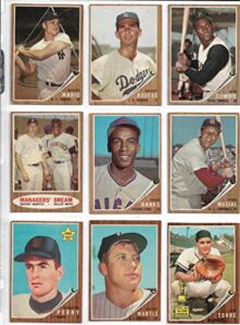 1962 topps baseball card complete set 598 cards ex condition