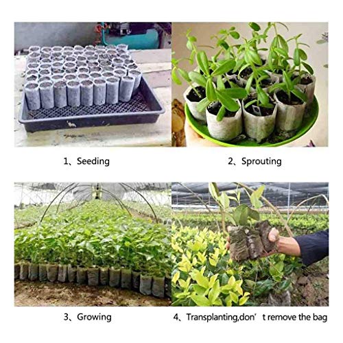 150 pcs Biodegradable Non-Woven Plant Nursery Bags Fabric Seedling Bags Plant Grow Bags for Home Garden Supply 3.93”x 4.72”