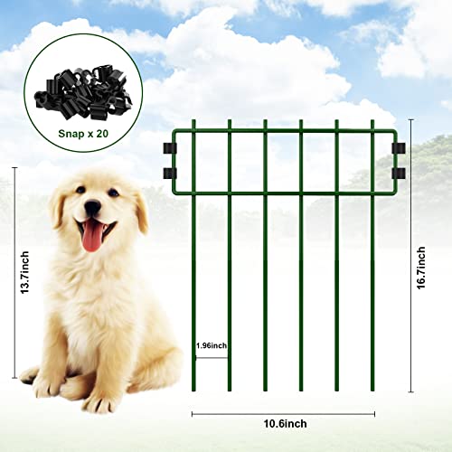 20 Pack Animal Barrier Fence,No Dig Garden Decorative Fence Rustproof Metal Wire Panel Border for Dog Defense Animal Barrier Rabbit Fencing Flower Edging for Yard Landscape Patio Outdoor 20.2ftx17in