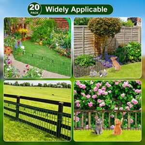 20 Pack Animal Barrier Fence,No Dig Garden Decorative Fence Rustproof Metal Wire Panel Border for Dog Defense Animal Barrier Rabbit Fencing Flower Edging for Yard Landscape Patio Outdoor 20.2ftx17in