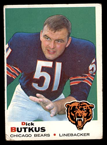 1969 Topps Regular Football card139 Dick Butkus of the Chicago Bears Grade Good