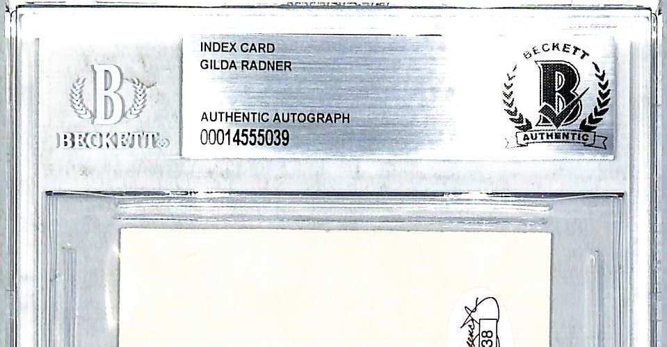 GILDA RADNER Signed Auto Saturday Night Live SNL Index Card Beckett BAS Slabbed