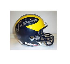 jim harbaugh autographed university of michigan mini helmet