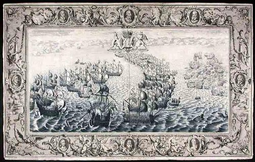 [Plate illustrating the defeat of the Spanish Armada by the English Fleet under the command of Lord Howard of Effingham in 1588]