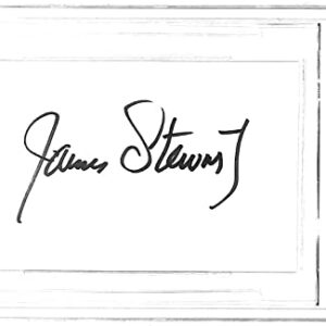 JAMES JIMMY STEWART Signed Autographed Index Card Beckett BAS Slabbed